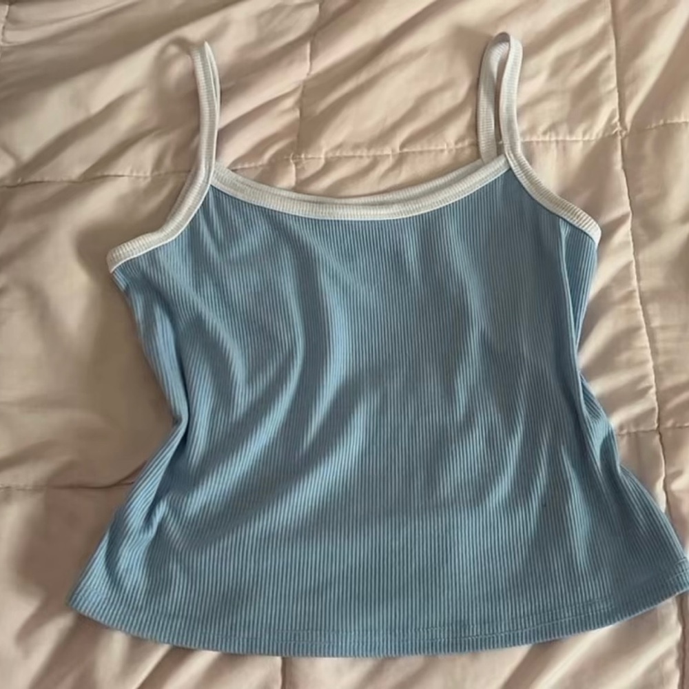 Blue and white tank top